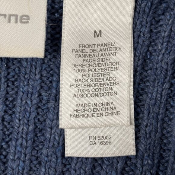 Liz Claiborne Fleece Ribbed Vest Full Zip Mock Neck Cotton Blend Blue Medium - Picture 7 of 11